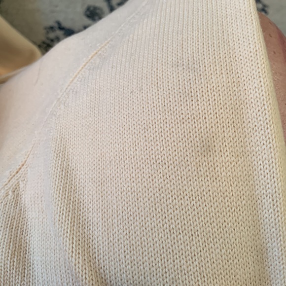 Pierre Cardin beige ivory wool cardigan with pearl buttons, collar and cuffs - Picture 8 of 8